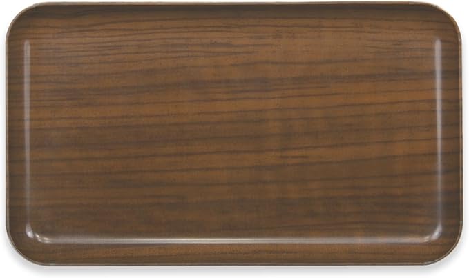 TATSU-Craft NR Non Slip Serving Tray with Faux Wood, Oak, Microwave Safe Plastic Tray, 8.5 x 4.9 Inches, Ideal for Cafeterias, Restaurants, Coffee Shops, Home, Fast Food, Snacks, Drinks, Tea, More