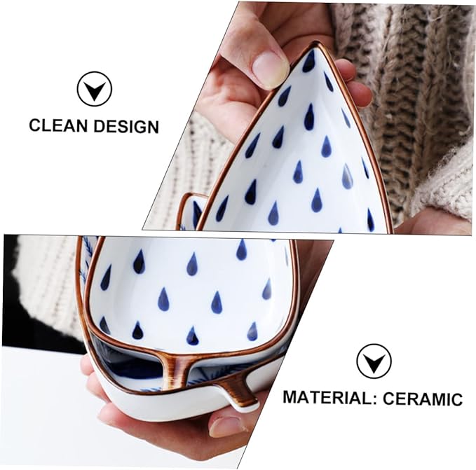Amosfun 3pcs Ceramic Sauce Dipping Dishes Set Glazed Color Seasoning Plates Snack Food Serving Bowls for Appetizers for Parties and Entertaining Random Style