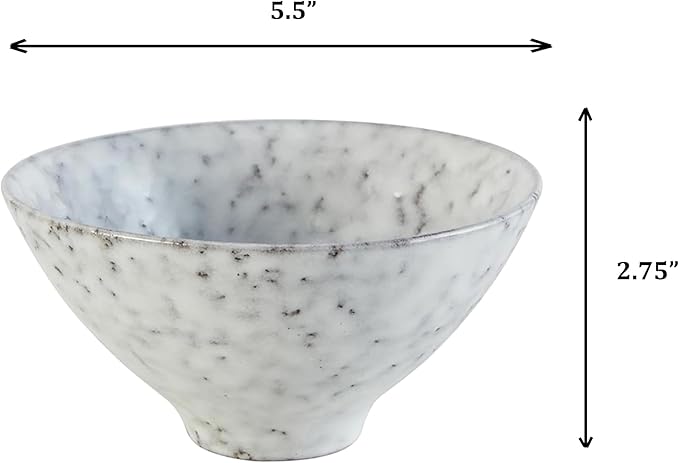 47th & Main Set of 4 Glazed Ceramic Bowls, 5.5" Diameter x 2.75" Tall, Speckled