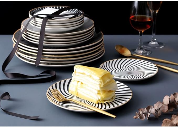 Kitchen Plates Dining Plate Ceramic Plate Sushi Plate Scratch-resistant Durable Porcelain Plate Soup Plate Ramen Bowl Restaurant Plates(B,Small)