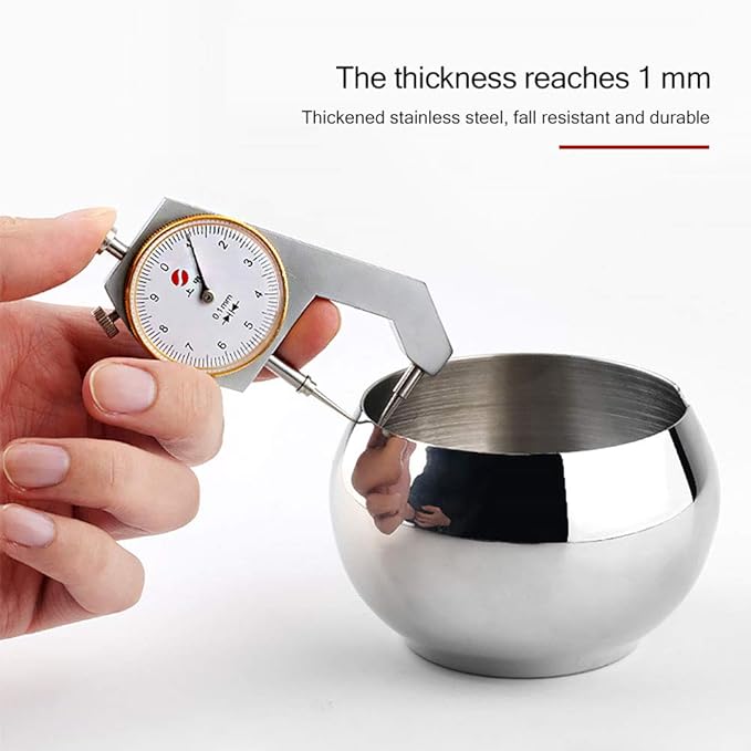 Stainless Steel Sugar Bowl with Lid and Spoon, Polished Shiny Condiment Pots for Serving Sugar Pepper Salt Spice- 330ml/ 11.6 Oz