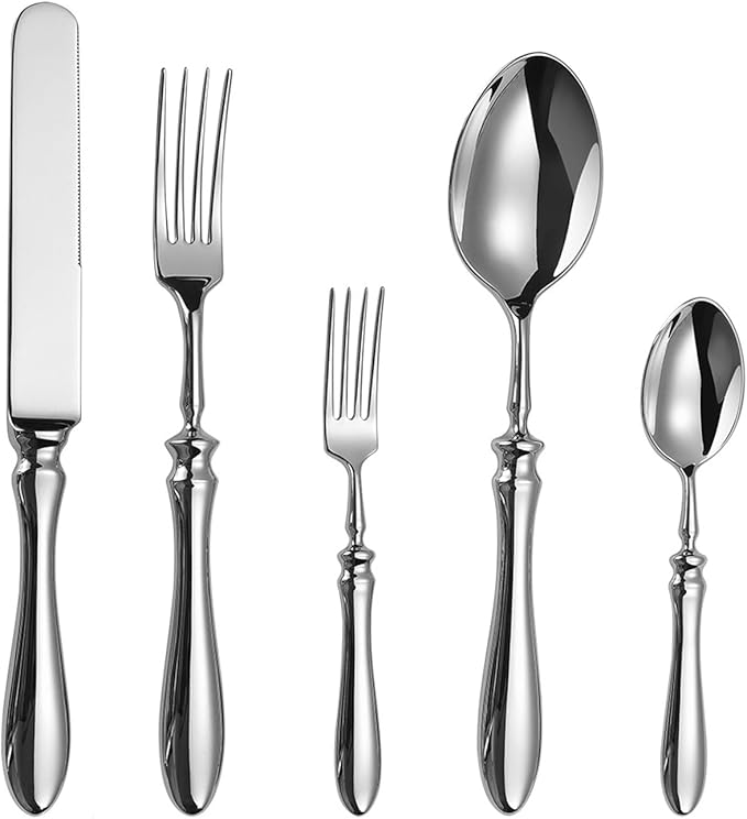 36-pcs Silverware Set with Shell-shaped spoons Cutlery Flatware for 6 Utensils 18/10 Stainless Steel Flatware Sets Utensil Premium Spoons Knife Fork for Kitchen Restaurant Banquet Wedding Christmas