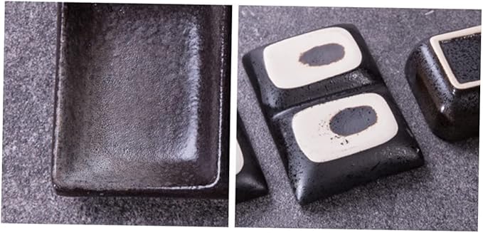 Cabilock 2pcs Ceramic Sauce Dishes Square Flavor Seasoning Bowls Versatile Appetizer Plates for Dipping Sauces Fruits and Snacks for Home Catering and Parties