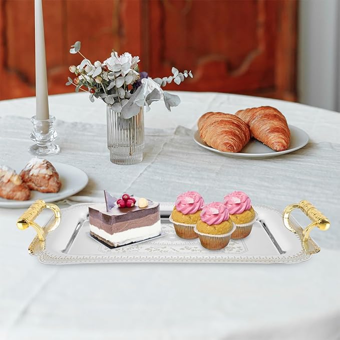 Zerodeko European Style Serving Tray Vintage Fruits Desserts Platter for Table Decor Elegant Multi Functional Design for Home Ktv Restaurants