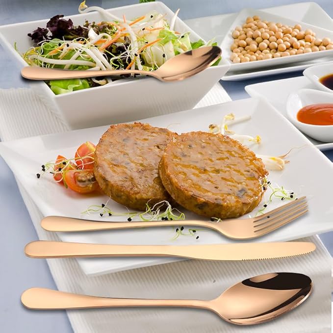 Stainless Steel Flatware serving set,Home Kitchen Eating Tableware Set,Dishwasher Safe,For Home Kitchen Restaurant Hote 16-piece Stainless Steel Cutlery Set Hotel Household Knife, Fork And Spoon(Gold)