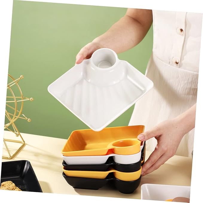 PRETYZOOM 3Pcs Square Food Serving Trays Versatile Sushi and Appetizer Trays for Home Restaurant and Cafeteria Use