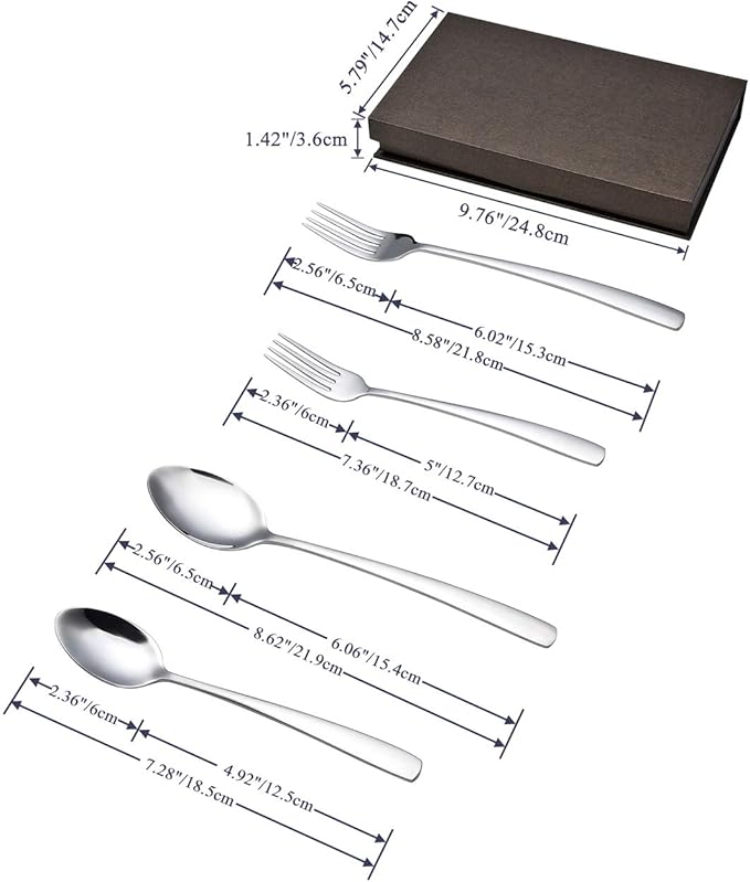 Personalized Flatware Set, Yoption Stainless Steel Customized Engraved Spoon and Fork Kit with Gift Box, Unique Lover Gift (Customized Spoon & Fork, 2)