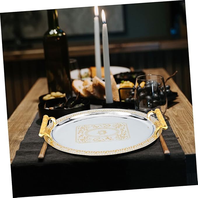Serving Tray Elegant Snack Platter for Home Events Versatile Food Presentation Dish for Parties Weddings Housewarming More Rim Design