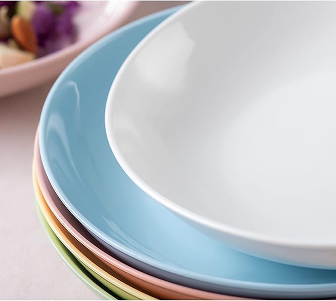 Kitchen Plates Ceramic Plate Salad Sushi Plate Ramen Fruit Steak Plate Suitable for Home Kitchen Restaurant Restaurant Plates(7in-C)