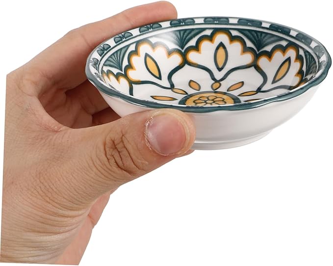 PRETYZOOM Elegant Ceramic Soy Sauce Plate Versatile Condiment Bowl Sushi Dipping Side Dish Serving Appetizer Plate