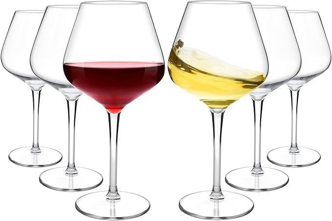 HAHASHOW Unbreakable Wine Glass, Tritan Plastic Red/White Wine Glasses, 18 oz wine Glasses, Dishwasher available Glassware, Set of 6, for Picnic, Pollside, Wedding, Party Gift