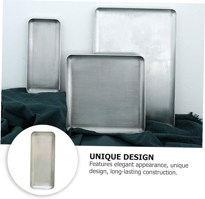 Aluminum Vintage Serving Tray Practical Storage Plate for Home Use Silver Rustic Industrial Style Small Retro Food Display Organizer