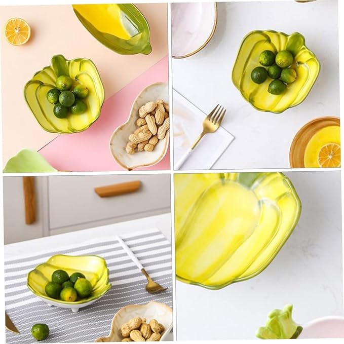 1pc Vegetable Snack Plate Ceramic Tray Dessert Plates Ceramic Appetizer Plates Ceramic Steak Plate Appetizer Dish Ceramic Dessert Plate Fruit Bowls Multifunctional Relish Plate