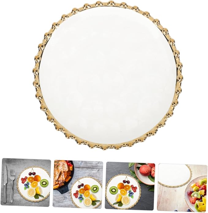 Double Layer Fruit Dessert Plate Divided Serving Platter Ceramic Cake Plate for Dinner Salad Appetizer