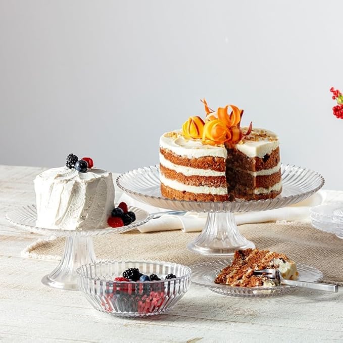 Fortessa Archie Serveware, Mini Cake and Cupcake Stand, 8.25", Clear