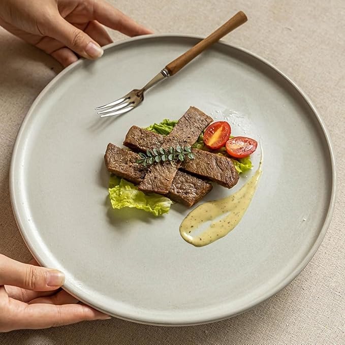 Dinner Plates Modern and Simple Ceramic Steak Plate Multifunctional 10.4-inch Pasta Western Kitchen Salad Bowl