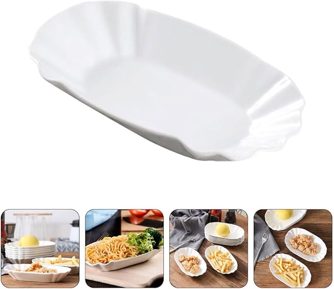 SECFOU 2pcs Appetizer Plates for Snacks Dips and Fruits Creative Porcelain Dessert and Salad Plates for Kitchen Parties and Gatherings for Serving Appetizers and Side Dishes