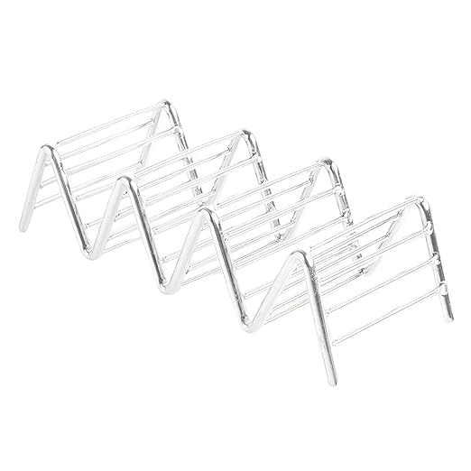 G.E.T. 4-81859 Stainless Steel Stainless Steel Taco Holder for Four or Five Tacos Stainless Steel Specialty Servingware Collection