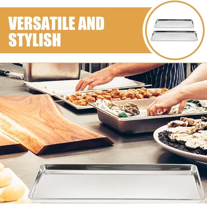 Stainless Steel Rectangular Serving Tray 10.4X6.1 Inch Food Snack Plate for Home Restaurant Hotel Dining