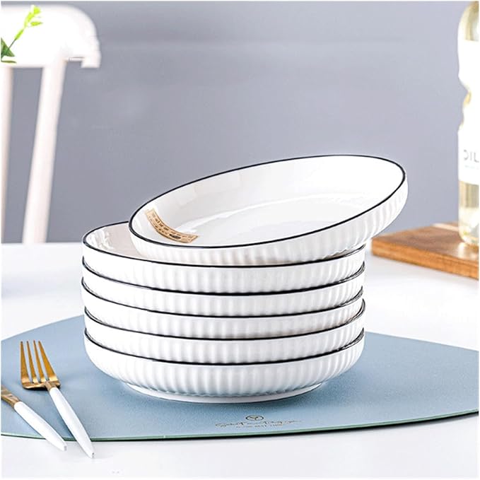 Sauce dish,Porcelain Appetizer Dishes Set of 4, Snack 7 inch White Ceramics Plates for Sides Pasta Kitchen Soup Ceramic Serving Bowls