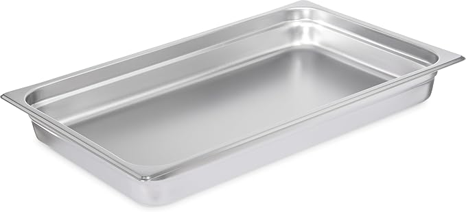 Carlisle FoodService Products Durapan Stainless Steel Steam Table Pan, Commercial Food Pan, Chafing Pan with Spoonable Corners for Catering, Buffets, Restaurants, 9.2 Quarts, Silver
