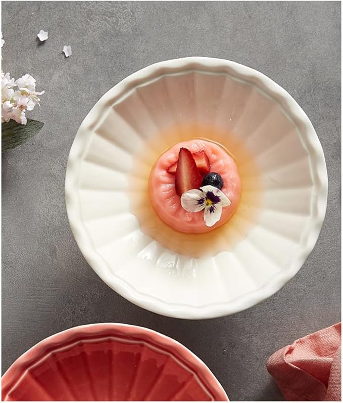 Kitchen Plates Serving Tray, Serving Plate Tall Plates Ceramic Snacks Fruit Plates Refreshment Plates Fruits Nuts Ice Cream Dessert Bowls Restaurant Plates(A)