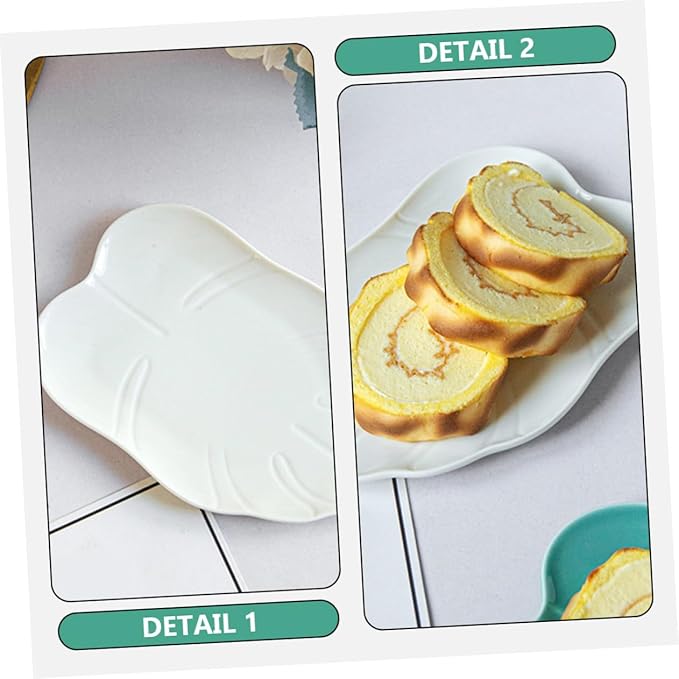 Leaf Shaped Ceramic Snack Plate Elegant Food Tray for Fruits Appetizers and Desserts Lightweight Kitchen Dish for Entertaining Parties and Daily Use