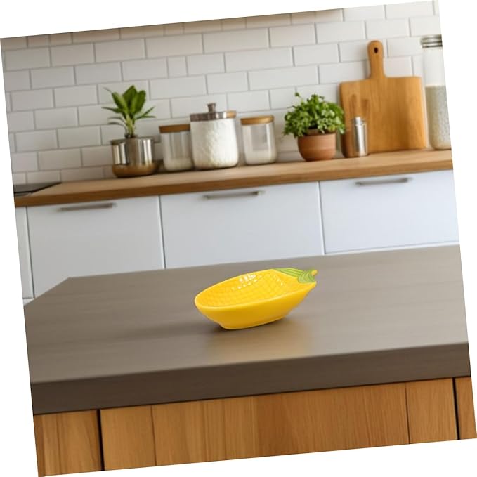 Ciieeo 2pcs Creative Dessert Salad Plate Ceramic Dipping Saucer Snack Serving Dish Corn Shape Tray for Bbq Thanksgiving