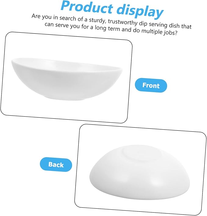 6 Pcs Ingot Bowl Mustard Bowl Appetizer Plates Ceramic Condiment Dishes Sauce Dishes Ceramic Household Bone Bowls Ceramic Dipping Plates Small Ceramics Delicate Dip in Water White