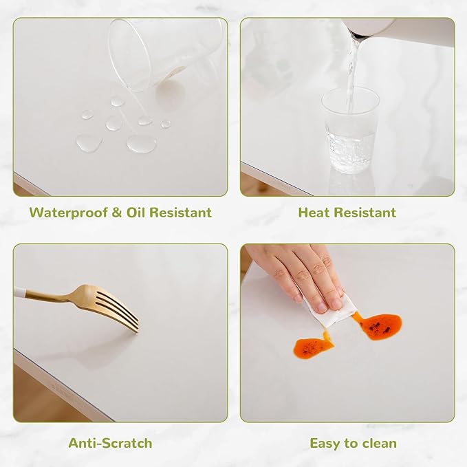 22 x 60 Inch Clear Table Cover Protector, Clear Table Protector for Dining Room Table, 1.5mm Plastic Table Cover, Waterproof Table Pad for Kitchen, Office