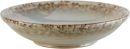 47th & Main Glazed Set of 4 Ceramic Serving Dishes Appetizer Plates, 6.5" Diameter x 1.5" Tall, Sand