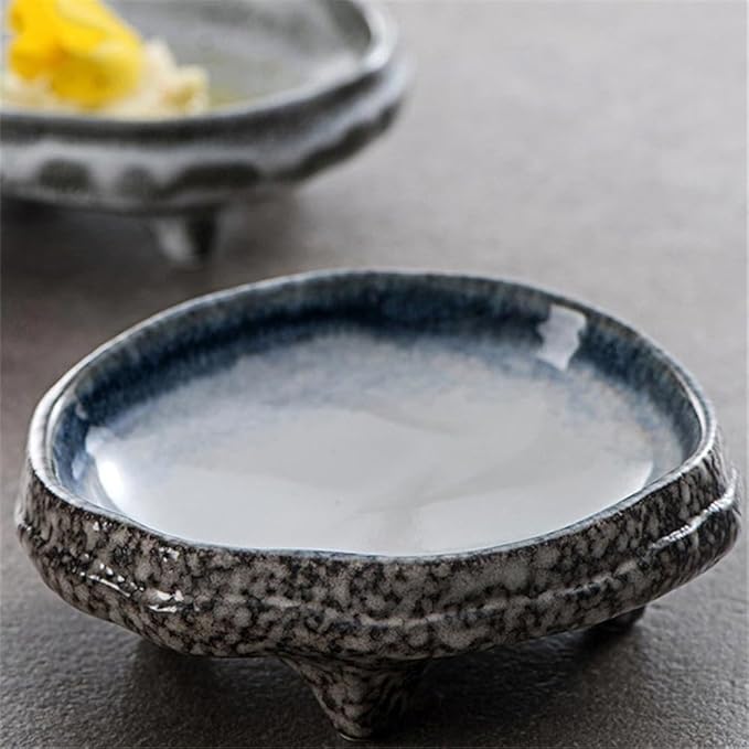 Appetizer Plates Vintage Ceramic Snack Plate Restaurant Sushi Plate Dipped in Sauce Plate Home Kitchen Tableware for Condiment
