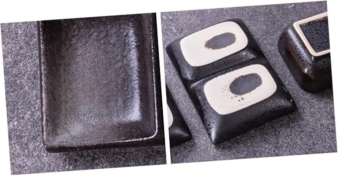 LIFKOME 2pcs Ceramic Square Dipping Sauce Dishes Versatile Three-grid Flavor Plates for Condiments Appetizers and Desserts for Home Restaurants and Entertaining