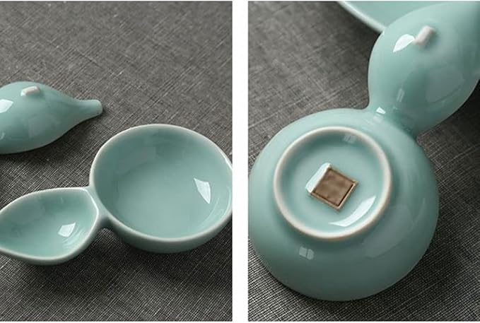 Sauce Dish Gourd Shaped Multipurpose Ceramic Sauce Dish Seasoning Dishes Sushi Dipping Bowl Appetizer Plates Serving Dish Saucers Bowl (Blue)
