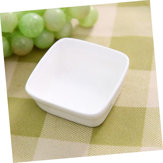 2PCS White Ceramic Dipping Dishes Square Porcelain Sauce Plates for Seasoning Condiments and Appetizers Lightweight Stackable Kitchen Essentials