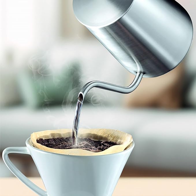 Easyworkz Gooseneck Pour Over Coffee Kettle 30 fl oz with Thermometer Stainless Steel Hand Drip Coffee Pot With Long Narrow Spout,Suitable for Induction Cookers