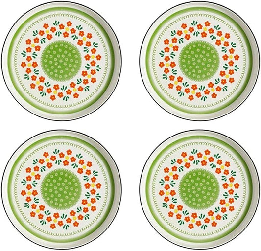 Appetizer Bowls Set of 4 Ceramic Sauce Dish Soy Sauce Dipping Plates Snack Sushi Fruit Appetizer Plates Side Dishes 4.33inches Salad Bowls (Color : Green)