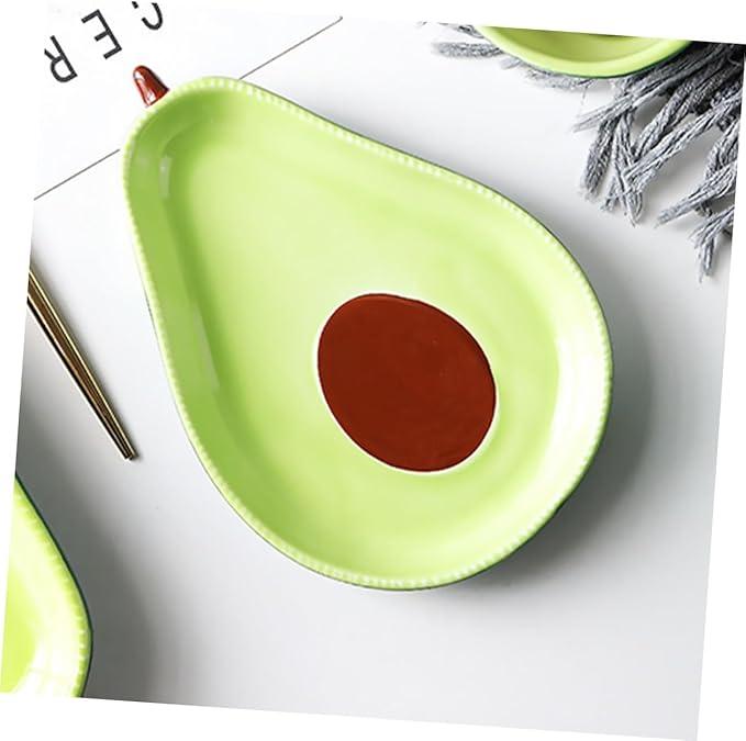 Avocado Shape Ceramic Plate Medium Creative Fruit Salad Dessert Dish for Family Parties Weddings Bars Restaurants Multifunctional Food Container