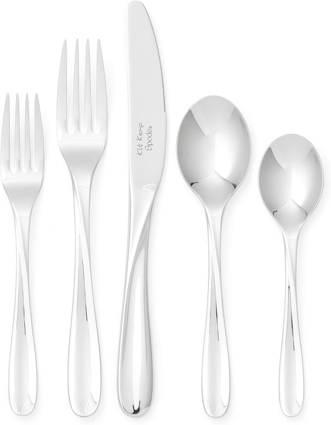 Spode Kit Kemp 20-Piece Cutlery Set | 18/10 Stainless Steel | Dishwasher Safe | Versatile Serving Flatware | Ideal for Appetizers, Desserts, Snacks | Perfect for Home & Gatherings