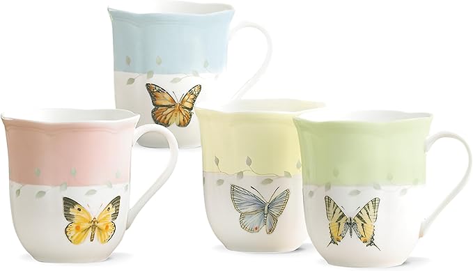Lenox 773903 Butterfly Meadow 4-Piece Mug Set, Multicolor, 1.85 LB