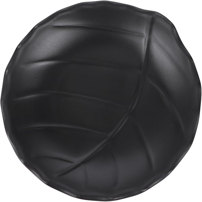 Zerodeko Unique Housewarming Leaf Texture Snack Plate Mini Black Appetizer Plate