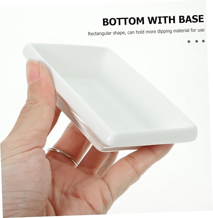 Ciieeo 6 Pcs Snack Dish Seasoning Dish Rectangular Small Rectangle Appetizer Plate with Condiment Soy Sauce Plate Condiment Serving Tray Snack Tray Appetizer Serving Dish White re-usable