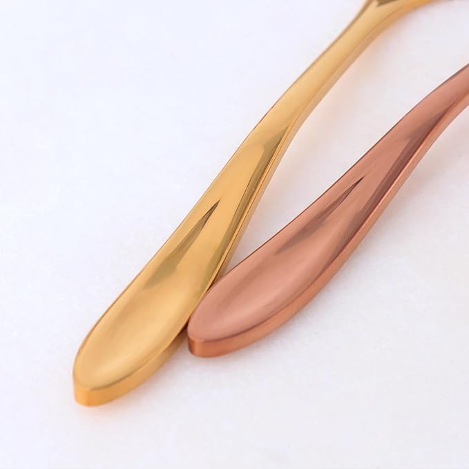 Buyer Star 5.63 Inch Ice Cream Spoon, Stainless Steel Shovel Spoon for 6, Mirror-Polished and Dishwasher-Safe, Suitable for Ice Cream and Dessert, Gold