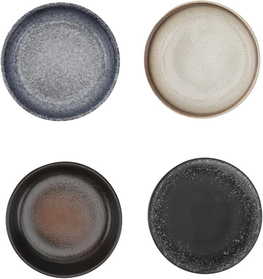 Alipis 4pcs Ceramic Sauce Plates Small Dipping Dishes for Appetizers Ethnic Style Tableware Microwave Dishwasher Safe for Home Use and Entertaining