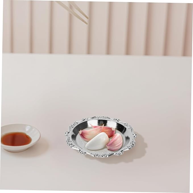 Garneck 6Pcs Mini Vintage Metal Snack Trays for Fruits Nuts Candy Food Serving Platters for Parties and Home Dining Elegant Silver Fruit Bowls for Appetizers and Dry Foods