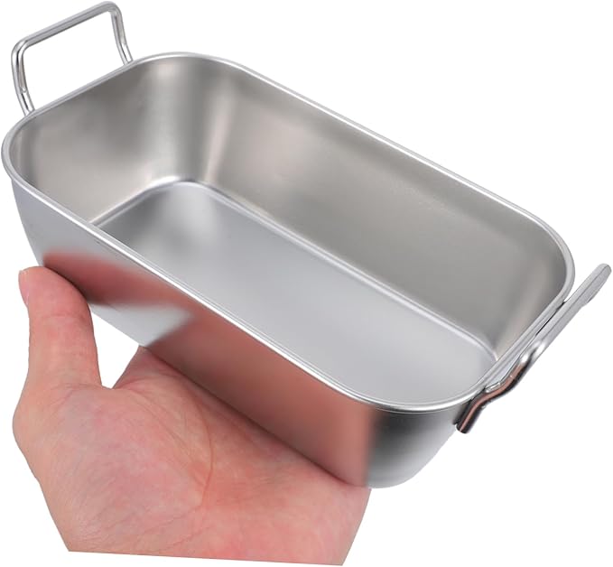 Unomor 2sets Stainless Steel Snack Serving Tray Storage Tray for Parties BBQ and Picnics Easy to Clean with Smooth Surface Multi Purpose Food Container 2pcs*2
