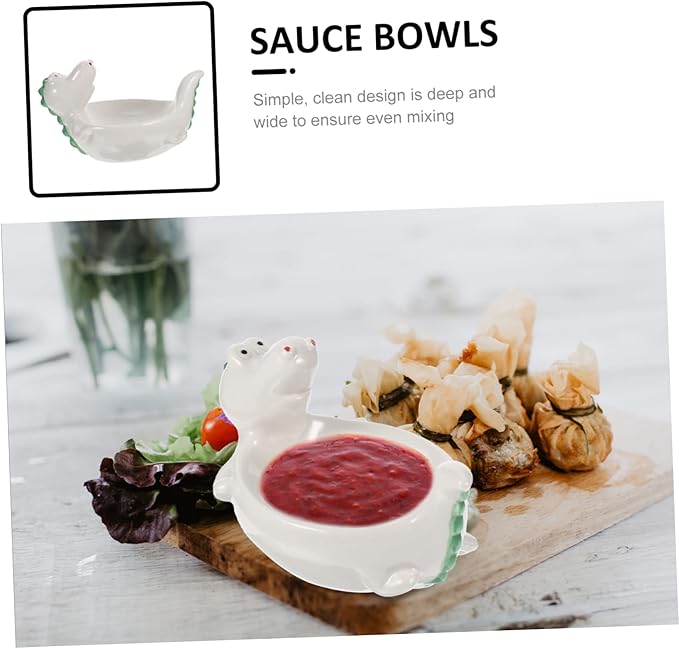 Appetizer Dish Decorative Ceramic Seasoning Plate Multi Use Dipping Tray for Sauces Soy Sauce and Condiments for Restaurants Parties and Family Dinners