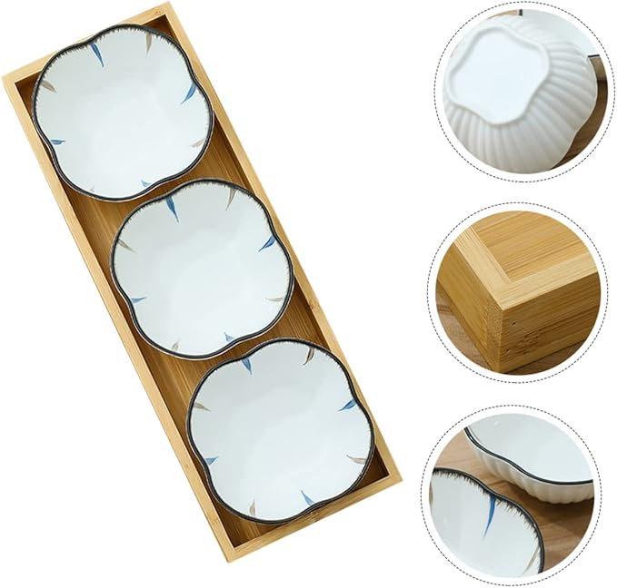 Alipis Japanese Snack Plate Set Snack Tray Serving Plate for Dried Fruit Appetizer Condiment Family Restaurant
