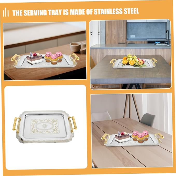 PRETYZOOM Serving Plates Euro Pallet Snacks Plate Beverage Serving Tray for Home Decor