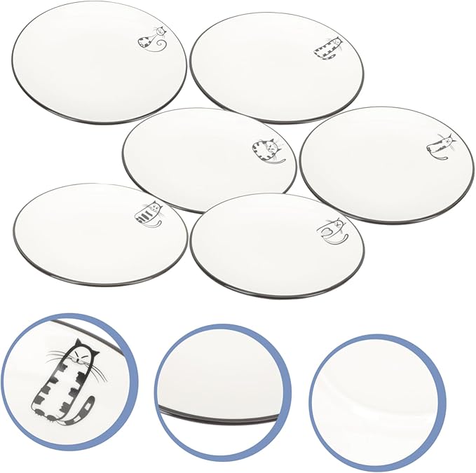 6pcs Ceramic Plates Japanese Food Dishes for Hotel Use for Steak Pasta and Family Gatherings Dishwasher Smooth Surface Design
